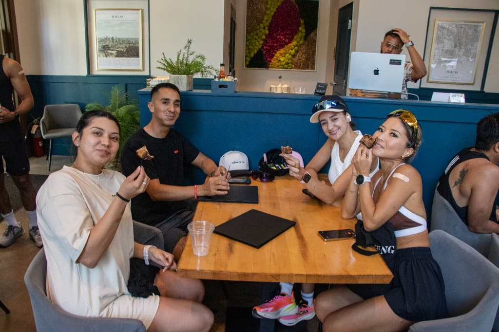 Community eating at the table